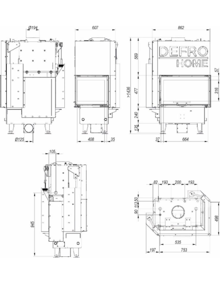 Krbová vložka Defro Home RIVA S BL G Short